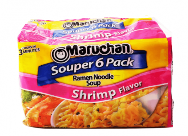 USA Maruchan Ramen Noodles 'Shrimp Flavor' Souper 6 Pack 510 gr